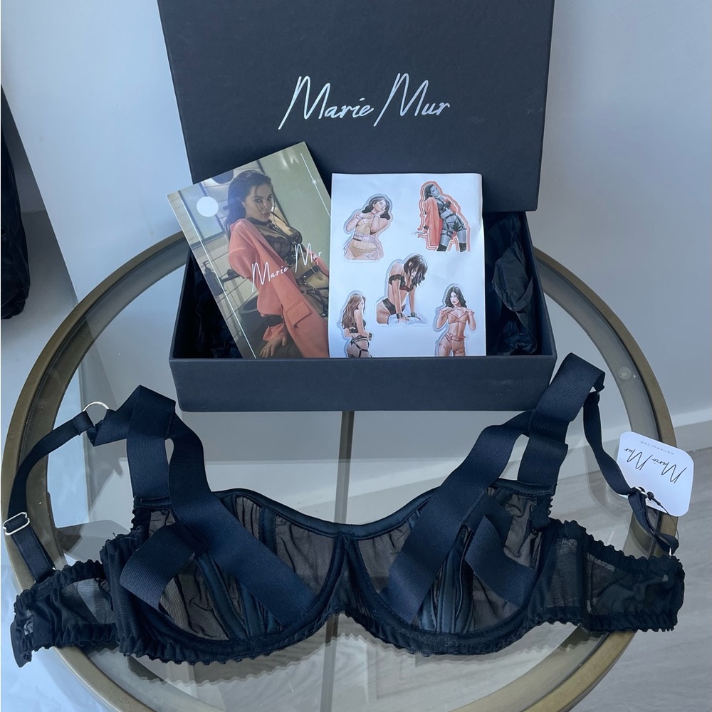 New Marie Mur Black Bra - Size 34B & sticker decals